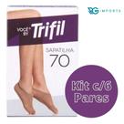 Kit C/ 6 Meia Sapatilha Invisível Cavada Fio 70 Trifil nude