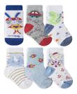 Kit C/6 Meias Bebe Menino Rikam