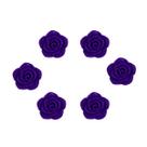 Kit C/6 Miçangas em Resina Flor Rosa Roxo 2 cm Kit C/6 Miçangas em Resina Flor Rosa Roxo 2 cm