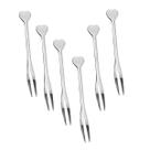 Kit c/6 mini garfos coração de luxe inox petiscos mesa posta