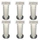 Kit C/ 6 Peças - Pe Para Armario França 14 a 17cm Branco
