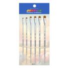 Kit c/ 6 Pinceis Sintetico Lingua de Gato Pintura Castelo