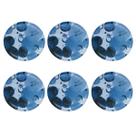 Kit C/6 Prato Mickey Mouse Azul Melamina Festa Infantil 20Cm