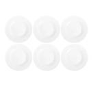 Kit c/6 Prato Opaline Menu Sobremesa 19cm Vidro Branco Nadir