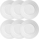 KIT C/6 Pratos Raso Roma 26cm Branco - Porto Brasil