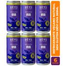 Kit c/ 6 Refrigerante Vegano Natural DÊVI Uva 269ml