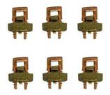 Kit C/6 Und Conector Parafuso Cabos Fios 16mm Split Bolt Cobre