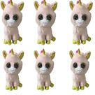 Kit C/6x Brinquedo de Pelúcia Unicórnio Rosa - Ty Rara