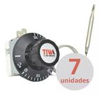 Kit C/ 7 Termostato Analógico Tiwa 50/300 30a S Bucha Curto
