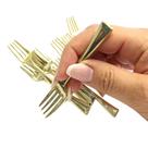 Kit C/ 75 Mini Garfinhos Dourado Plastico Descartavel 10cm Kit C/ 75 Mini Garfinhos Dourado Plastico Descartavel 10cm