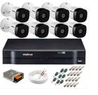 Kit c/ 8 câmeras hd 720p 20m vhc 1120b+ dvr intelbras + acessórios - intelbras