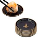 Kit C/ 8 Molheira Redonda Preta para Shoyu ou Molhos