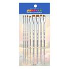 Kit c/ 8 Pinceis Variados Sintetico Castelo Serie Branca
