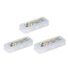 Kit C/9 Estojo Multiuso Transparente Duplo Pequeno BRASAMI