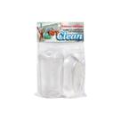 Kit C/9 Porta-escova Cristal e Saboneteira Pia Transparente