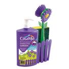 Kit C/ Dispenser Detergente 500ml E Suporte Esponja CasaMia Kit C/ Dispenser Detergente 500ml E Suporte Esponja CasaMia