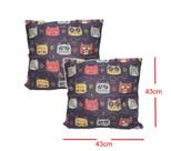 Kit c2 Capa Almofadas Decorativa Estampada C zíper Coruja