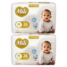 Kit C2 Fralda Mili Love Care Tamanho M Jumbo C/26 - Mili Kit C2 Fralda Mili Love Care Tamanho M Jumbo C/26 - Mili