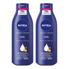 Kit C2 Loção DeoHidratante Corporal NIVEA Milk 72h 200ml