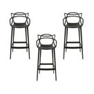 Kit C3 Banquetas Umix-401 Baixa Preta