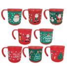 KIT C6 Canecas Natal 200ml Lembrança Presente PapaiNoel