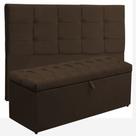 Kit Cabeceira Ana Luisa+ Calçadeira Itália Casal 140 CM Suede Marrom - D A Decor