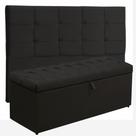 Kit Cabeceira Ana Luisa+ Calçadeira Itália Queen 160 CM Suede Preto - D A Decor