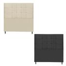 Kit Cabeceira Barcelona Estofada Casal 144Cm Preto Botão Tecido + Cabeceira Barcelona Solteiro 94Cm New Foam JBE Móveis