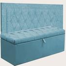 Kit Cabeceira Bianca + Calçadeira Itália Solteiro 90 CM Suede Azul Turquesa- D A Decor