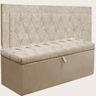 Kit Cabeceira Bianca + Calçadeira Itália Solteiro 90 CM Suede Bege - D A Decor