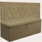 Kit Cabeceira Bianca + Calçadeira Itália Solteiro 90 CM Suede Cappucino - D A Decor