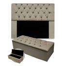Kit Cabeceira + Calçadeira Baú Mirage Casal 140cm