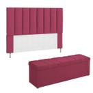 Kit Cabeceira + Calçadeira Cama King Size 195 Cm Carla Sued Verde - Kimi Design