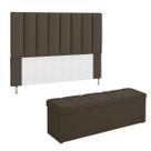 Kit Cabeceira + Calçadeira Cama Queen Size 160 Cm Carla Sued Preto - Kimi Design