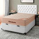 Kit Cabeceira + Cama Box Bau + Colchão Casal Molas Ensacadas Airtech Ortobom