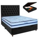 Kit Cabeceira + Cama Box Bau + Colchão Casal Molas Ensacadas Blue Paropas Kit Cabeceira + Cama Box Bau + Colchão Casal Molas Ensacadas Blue Paropas