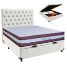 Kit Cabeceira + Cama Box Bau + Colchão Casal Molas Ensacadas Legaccy Paropas