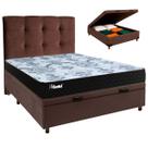 Kit Cabeceira + Cama Box Bau + Colchão Casal Molas Ensacadas Life Gold Paropas