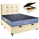 Kit Cabeceira + Cama Box Bau + Colchão Casal Molas Ensacadas Petrus Paropas