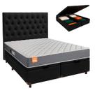 Kit Cabeceira + Cama Box Bau + Colchão Queen D23 Pro Inducol