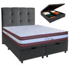 Kit Cabeceira + Cama Box Bau + Colchão Queen Molas Ensacadas Legaccy Paropas