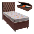 Kit Cabeceira + Cama Box Bau + Colchão Solteiro D20 D20 Inducol