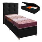 Kit Cabeceira + Cama Box Bau + Colchão Solteiro D26 Ortophedic Sankonfort