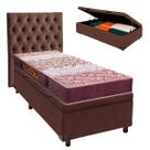 Kit Cabeceira + Cama Box Bau + Colchão Solteiro D26 Ortophedic Sankonfort
