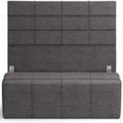 Kit Cabeceira Cama Box Casal 140cm Com Calçadeira Roma W01 Linho Cinza Escuro - Lyam