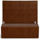 Kit Cabeceira Cama Box Casal 140cm com Calçadeira Roma W01 material sintético Marrom - Lyam