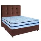 Kit Cabeceira + Cama Box + Colchão Casal Molas Ensacadas Blue Paropas