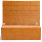 Kit Cabeceira Cama Box King 195cm Com Calçadeira Roma W01 material sintético Whisky - Lyam