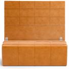 Kit Cabeceira Cama Box King 195cm com Calçadeira Roma W01 material sintético Whisky - Lyam