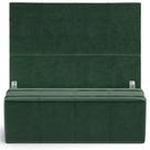 Kit Cabeceira Cama Box Queen 160cm Com Calçadeira Roma W01 material sintético Verde - Lyam
